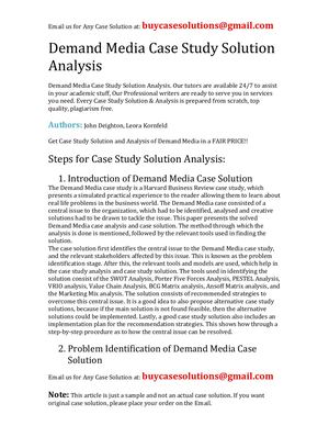 Demand Media Case Study Solution Analysis