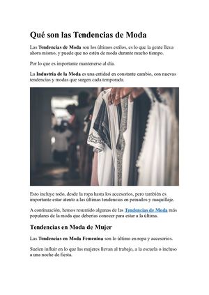 Qué Son Las Tendencias De Moda