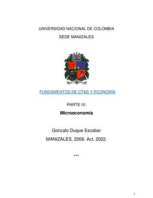 Microeconomía 2022. U. N. de Colombia.