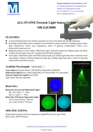 ALL-IN-ONE Forensic Light Source System OR-GJC8000