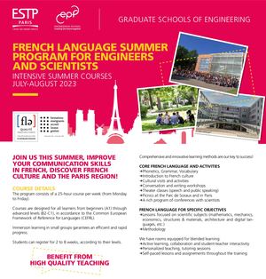 FRENCH LANGUAGE SUMMER PROGRAM FOR ENGINEERS AND SCIENTISTS