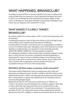 What Happened, Briansclub