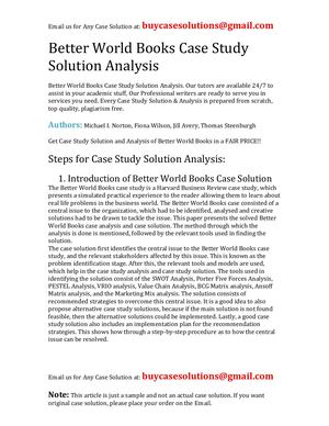 Better World Books Case Study Solution Analysis
