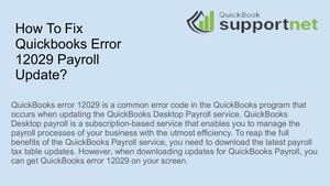 How to fix QuickBooks Error 12029
