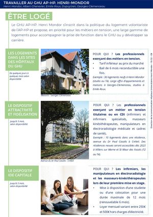 AP-HP GHU Henri-Mondor - Flyer Logement