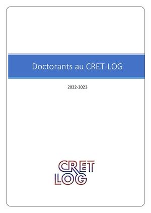 Doctorants du CRET-LOG - 2022/2023