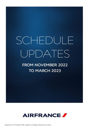 Air France Schedule Update Nov 2022 March 2023