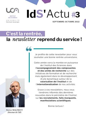 [ IdS'Actu #3 ] Une rentrée pleine de projets à l'Institut des Sciences !