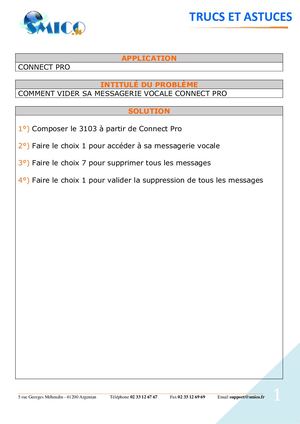 TRUCS ET ASTUCES - COMMENT VIDER SA MESSAGERIE VOCALE CONNECT PRO