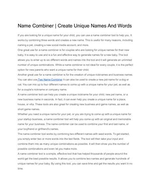 Name Combiner  Create Unique Names And Words