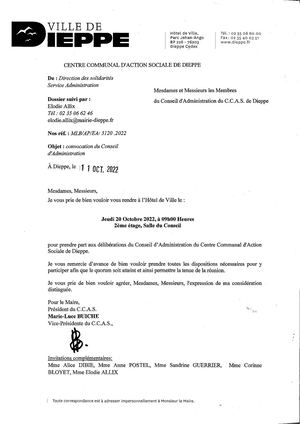 CONVOCATION CA DIEPPE 20 10 22 SIGNEE