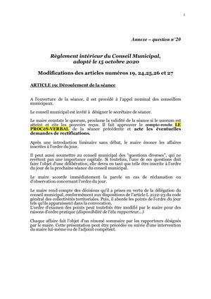 Db20 Pa Modifications Règlement Intérieur