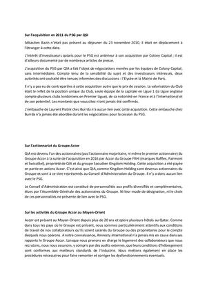 Réponses Accor Sébastien Bazin - Investigation Qatar