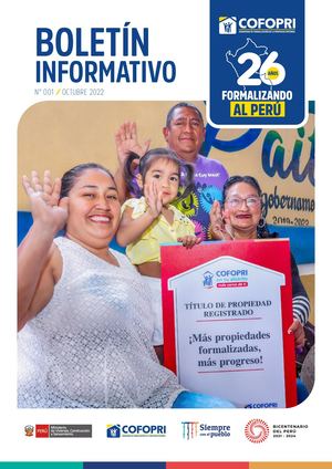 Boletín Informativo COFOPRI N° 001-2022