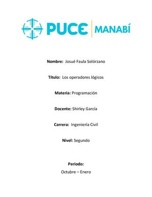 Programacion Operadores Logicos.