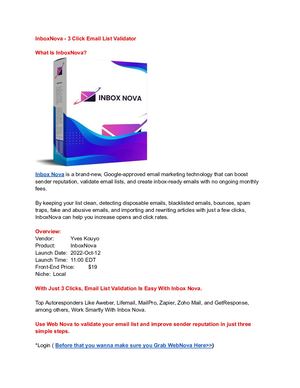 Inbox Nova Review - 3 Click Email List Validator
