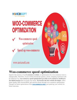 Woo-commerce speed optimization