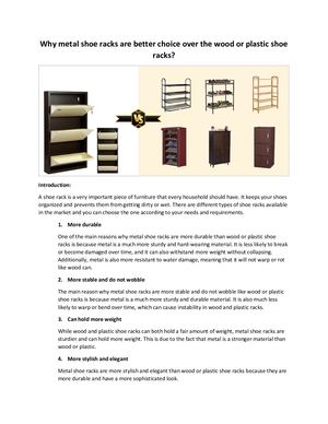 Why Metal Shoe Racks Are Better Choice Over The Wood Or Plastic Shoe Racks?