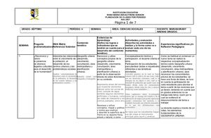 PLANEACIONES CUARTO PERIODO SOCIALES 7