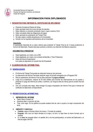 Estructura De Trabajo Final De Diplomado