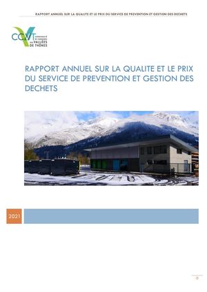 Rapport annuel sur la qualité et le prix du service de prévention et gestion des déchets 2021