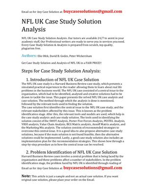 Calaméo - NFL UK Case Study Solution Analysis