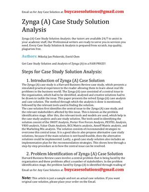Zynga (A) Case Study Solution Analysis