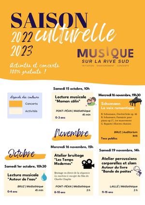 Saison Culturelle 2022-23 Musique sur la Rive Sud