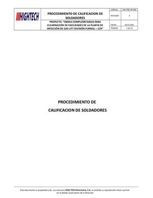 Calificación De Soldadores