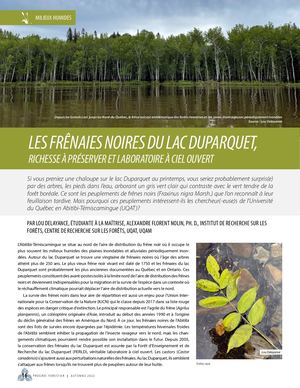 Les frênaies noires du lac Duparquet, richesse à préserver et laboratoire à ciel ouvert