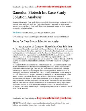 Ganeden Biotech Inc Case Study Solution Analysis