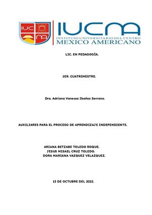 Auxiliares Para El Proceso De Aprendizaje Independiente