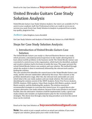 United Breaks Guitars Case Study Solution Analysis
