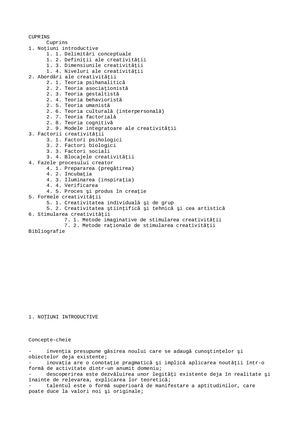 Psihologia Creativitatii