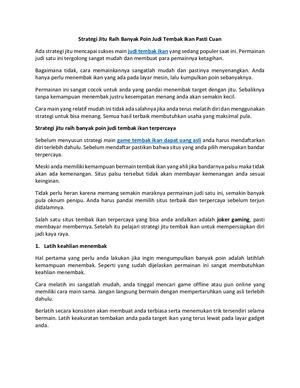 Strategi Jitu Raih Banyak Poin Judi Tembak Ikan Pasti Cuan Di Pulsajoker