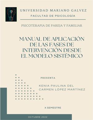 Manual De Intervencion Terapia Sistémica