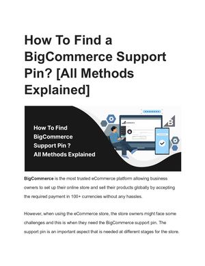 How To Find A Big Commerce Support Pin