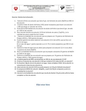 Ejercicios De Soluciones 11