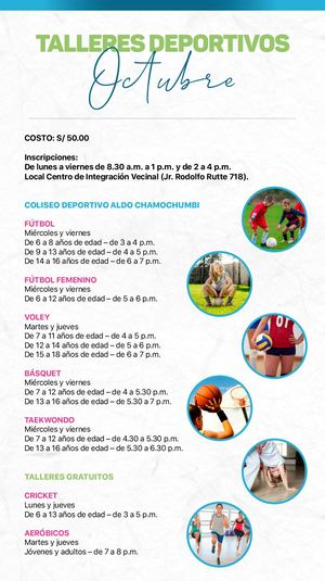 TALLERES DEPORTIVOS - OCTUBRE 2022