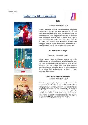 Selection Films Jeunesse 2022