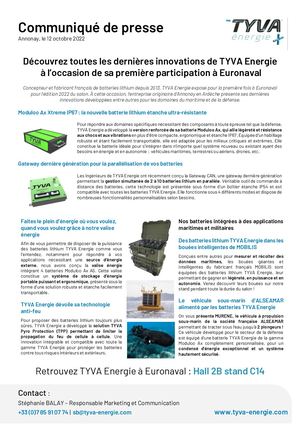 Tyva Energie Euronaval Communique╠ü De Presse Fr