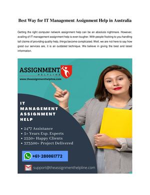 Best Way For It Management Assignment Help In Australia