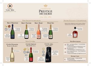 Flyer Fin d'année 2022 Champagne Prestige Des Sacres Tarif Particulier