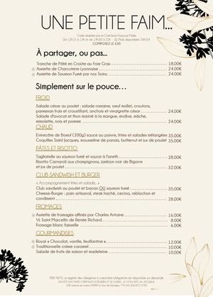 Carte Une petite faim