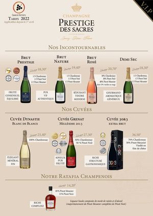 Tarif FA 2022 Champagne Prestige Des Sacres Tarif Vip