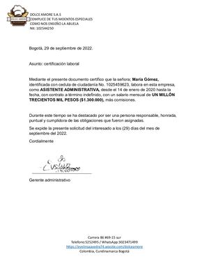 Certificado Laboral