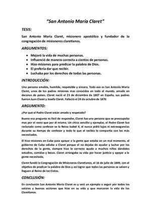 Ensayo De Claret 2022