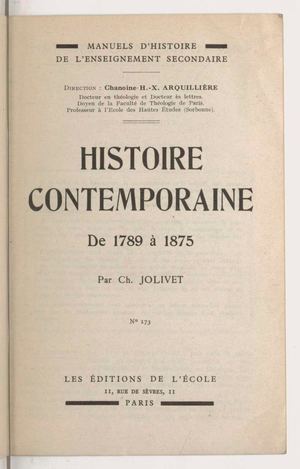 Histoire Contemporaine De 1789 A 1875, Num. 173, Par Ch. Jolivet