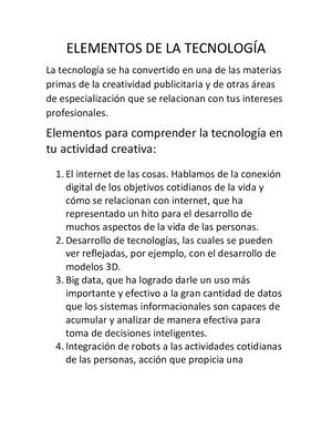 Elementos De La Tecnología