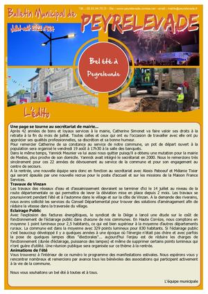 2022 Bulletin Municipal Peyrelevade Juillet Août Pub